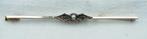 ART DECO speld 18kt goud diamant parel., Ophalen of Verzenden, Goud, Broche, Met edelsteen