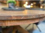 Ronde teak eettafel met houten poot (kruis)130 cm. Nieuw!, Huis en Inrichting, Nieuw, Ophalen of Verzenden, Vijf personen of meer