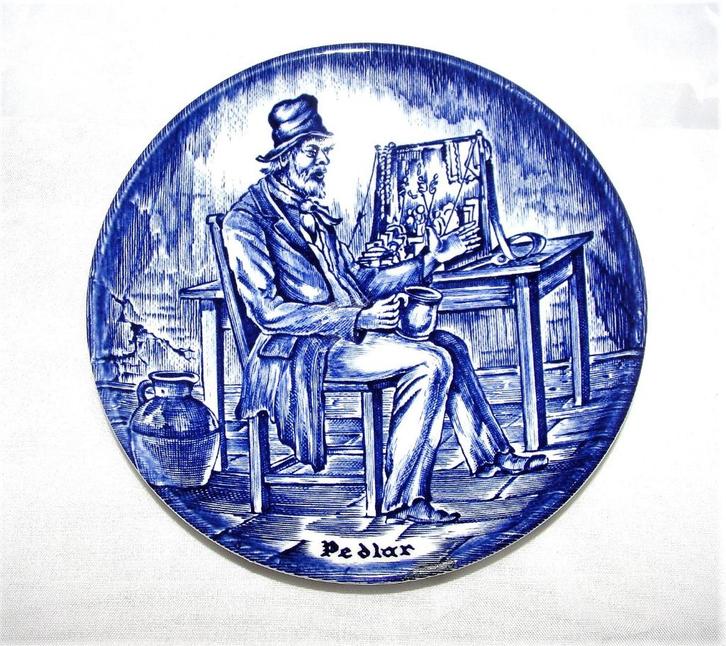 Enoch Wedgwood Tunstall bordje Pedlar, Antiek en Kunst, Curiosa en Brocante, Ophalen of Verzenden