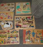7 Houten Puzzels - Educatief Speelgoed, 2 tot 4 jaar, Gebruikt, 10 tot 50 stukjes, Ophalen of Verzenden