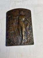 Bronzen Art Nouveau penning / plaquette 1905 Frankrijk, Ophalen of Verzenden, Brons