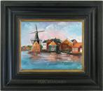 Olieverf schilderijen: Hollandse landschap, Minder dan 50 cm, Oorspronkelijke maker, Verzenden, Nieuw