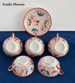 Oranje Phoenix 5 kopjes + 1 schotel Eierschaalporselein, Ophalen