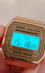 Casio Vintage gouden Quartz horloge A168 met nwe batterij, Overige merken, Goud, Met bandje, Ophalen of Verzenden