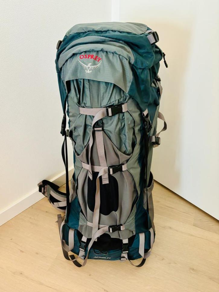 Osprey Aether 70 backpack €80, Sieraden, Tassen en Uiterlijk, Tassen | Reistassen en Weekendtassen, Gebruikt, Blauw, Minder dan 40 cm