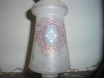 A930 Engels frosted opaline vaas 1870–1890 florale geometrie, Ophalen of Verzenden
