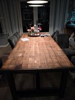 Stoere Prachtige grenen steenschotten tafel, Ophalen, Landelijk geleefd, Gebruikt, 100 tot 150 cm