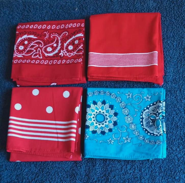 Boerenzakdoeken. Carnaval.55x55cm. Katoen, Sieraden, Tassen en Uiterlijk, Portemonnees, Nieuw, Blauw, Ophalen of Verzenden