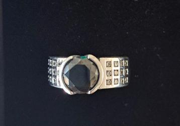 Zinzi Ring, Zwarte Steen, Maat 17.1 beschikbaar voor biedingen