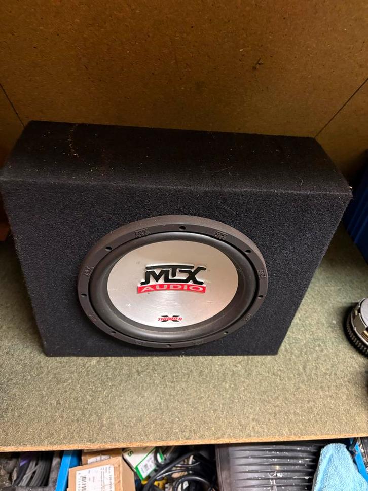 MTX Thunder Subwoofer 10inch met Kist, Auto diversen, Overige Auto diversen, Ophalen of Verzenden