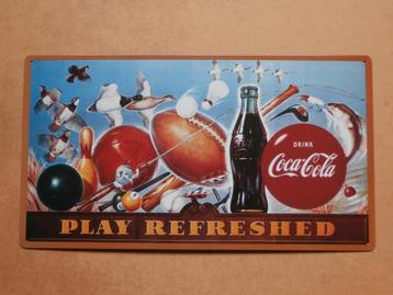 Coca Cola reclamebord metalen bord Horeca bar mancave 45x25 beschikbaar voor biedingen