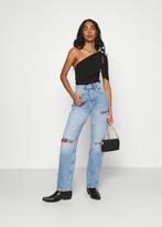 Gina tricot wijde straight leg ripped jeans met scheuren, Zo goed als nieuw, W30 - W32 (confectie 38/40), Verzenden, Gina Tricot