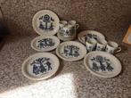 Klederdracht servies , 6 bordjes , 6 kop en schotels, Antiek en Kunst, Antiek | Servies compleet, Ophalen of Verzenden
