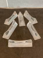 6 vintage glazen messenleggers (160625), Antiek en Kunst, Antiek | Glas en Kristal, Ophalen of Verzenden
