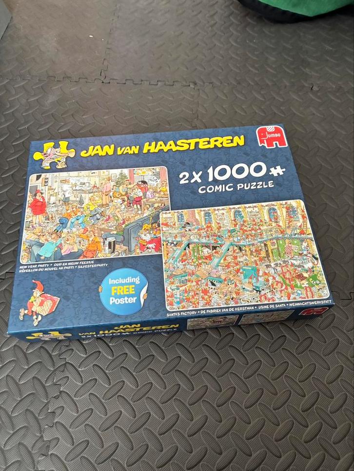 Jan van Haasteren 2x1000, Hobby en Vrije tijd, Denksport en Puzzels, Zo goed als nieuw, Legpuzzel, 500 t/m 1500 stukjes, Ophalen