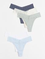 H&M 5 kanten katoenen strings slips thong onderbroek maat L, Blauw, H&M, String, Ophalen of Verzenden