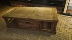 Salontafel accaciahout 130 x 70 x 38 met lade, Ophalen, 100 tot 150 cm, 50 tot 100 cm, Zo goed als nieuw