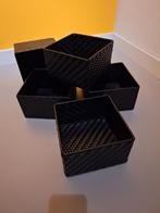 5 zwarte draadmandjes Hema 20x20x12 cm, Kunststof, Mand, Vierkant, Ophalen of Verzenden