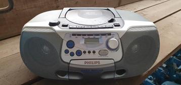 Philips radio cassette recorder cd speler (type zie foto's)
