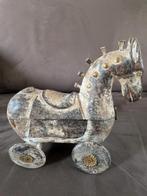 Oud houten paardje met opbergvak - India, Ophalen of Verzenden
