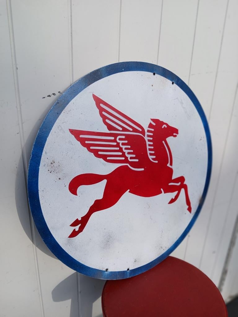 Mobil oil pegasus reclamebord., Reclamebord, Gebruikt, Info@mobil.nl, Rotterdam