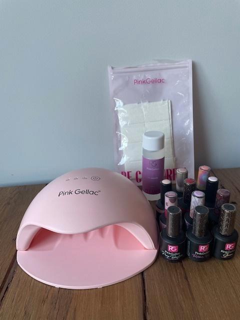 Pink Gellac set, Sieraden, Tassen en Uiterlijk, Uiterlijk | Cosmetica en Make-up, Zo goed als nieuw, Toebehoren, Handen en Nagels