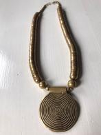 Etnische ketting messing Egypte Naga spiraal hanger antiek, Ophalen of Verzenden, Gebruikt, Overige materialen