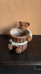 Rieten mandje met teddybeer, Ophalen of Verzenden, Zo goed als nieuw, Poppenhuis