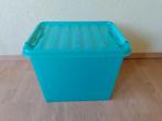 Blauwe bewaarbox met afsluitbare deksel, Ophalen, Zo goed als nieuw, Minder dan 40 cm, Minder dan 35 cm