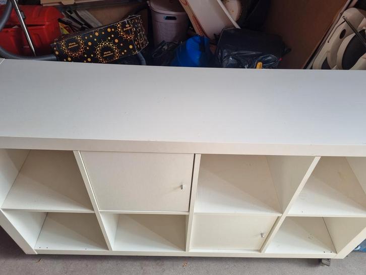 IKEA Kallax Kast 4x2 Wit met Lades/Deurtjes, Huis en Inrichting, Kasten | Boekenkasten, Gebruikt, 50 tot 100 cm, Minder dan 100 cm