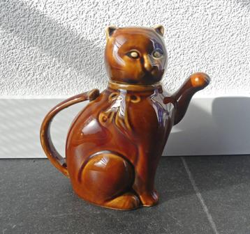 Vintage theepot bruin kat poes theepotje poezentheepot beschikbaar voor biedingen