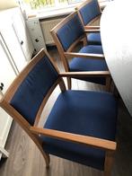 6 eetkamerstoelen gratis ophalen, Huis en Inrichting, Stoelen, Gebruikt, Blauw, Stof, Vijf, Zes of meer stoelen