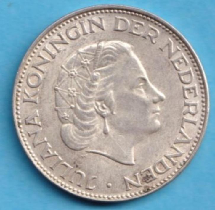 (KD61): Nederland 2,5 gulden 1966, Postzegels en Munten, Munten | Nederland, Losse munt, 2½ gulden, Koningin Juliana, Zilver, Verzenden