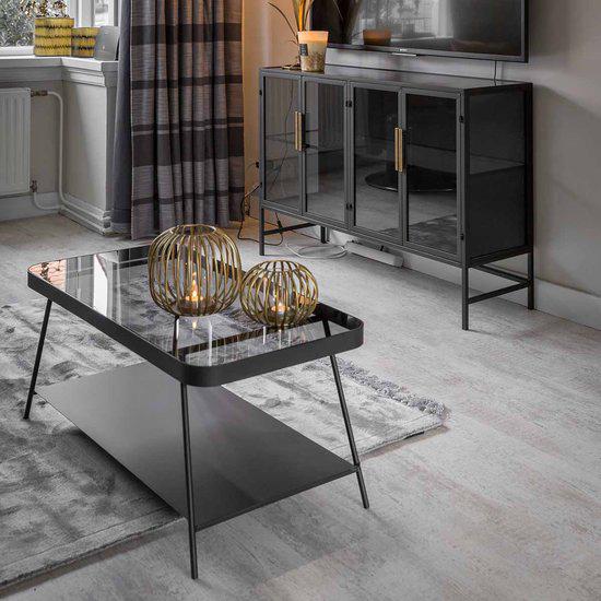 Riverdale  glazen Salontafel ( metaal), Huis en Inrichting, Tafels | Salontafels, Ophalen, 100 tot 150 cm, 50 tot 100 cm, Minder dan 50 cm