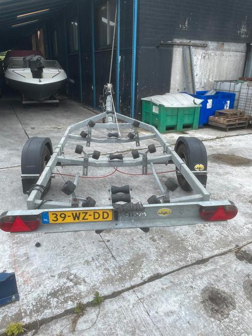 Riba kanteltrailer geremd, Watersport en Boten, Boottrailers, Zo goed als nieuw, Overige typen, Minder dan 1500 kg, Minder dan 6 meter