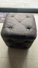 Riviera Maison bruin pellini poef, Huis en Inrichting, Ophalen, Vierkant, Zo goed als nieuw, 50 tot 75 cm