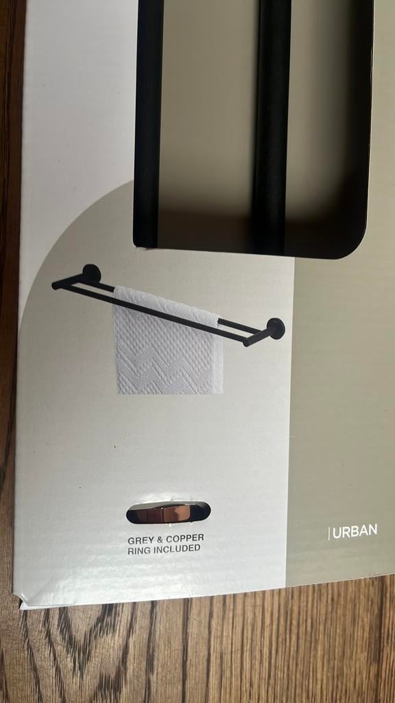 Tiger Urban Handdoekrek Dubbel 60cm - Zwart, Ophalen of Verzenden, Nieuw, Zwart, Handdoekenrek