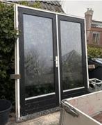 Hardhouten kozijn hardhouten tuindeuren dubbel glas driepunt, Ophalen of Verzenden
