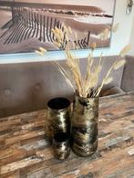 Set van 3 decoratieve vazen - Goud/Zwart, Ophalen, Zwart, Minder dan 50 cm, Glas