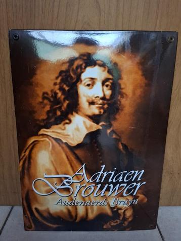 Prachtig authentiek emaillebord Adriaen Brouwer beschikbaar voor biedingen