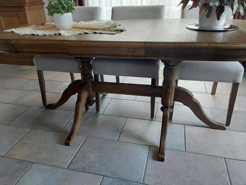 Eethoek (eiken) met 4 stoelen, Huis en Inrichting, Tafels | Eettafels, Gebruikt, 50 tot 100 cm, 200 cm of meer, Vier personen