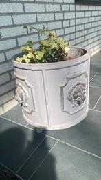 Gietijzeren bloembak rond, Tuin en Terras, Bloembakken en Plantenbakken, Gebruikt, Minder dan 60 cm, Rond, Ophalen of Verzenden