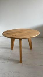Bijzettafel salontafeltje eikenhout, Ophalen, Minder dan 45 cm, Rond, 55 tot 75 cm