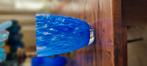 Vaas van glas blauw gevlamd, Blauw, Ophalen of Verzenden, Minder dan 50 cm, Glas