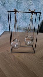 Twee bloempotjes van glas, Huis en Inrichting, Woonaccessoires | Vazen, Ophalen of Verzenden, Glas, Minder dan 50 cm