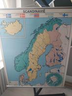 wandkaart Scandinavië, Antiek en Kunst, Antiek | Schoolplaten, Ophalen of Verzenden, Aardrijkskunde