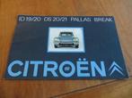 Folder Citroen ID 19/20, Citroen DS 20/21, Pallas, break '69, Boeken, Ophalen of Verzenden, Zo goed als nieuw, Citroën, Citroën