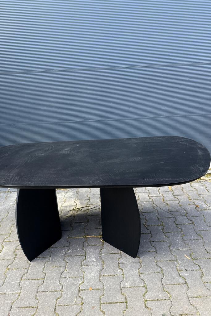 180 x 90 cm organisch zwarte eettafel, Huis en Inrichting, Tafels | Eettafels, Nieuw, 50 tot 100 cm, 200 cm of meer, Ovaal, Ophalen