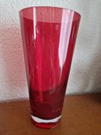 Glazen rode vaas, Glas, Gebruikt, Ophalen of Verzenden, Rood