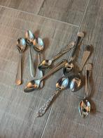 Vintage antieke zilverkleurige lepeltjes lepels kop schotel, Ophalen of Verzenden